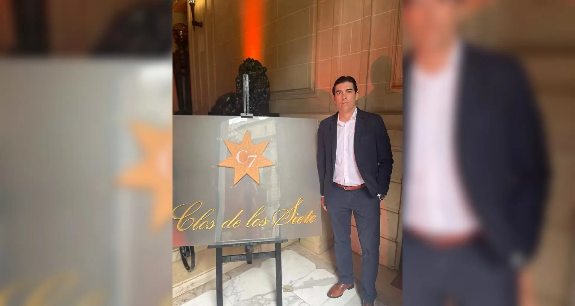 Mauricio Zamora en Buenos Aires en un evento de vinos