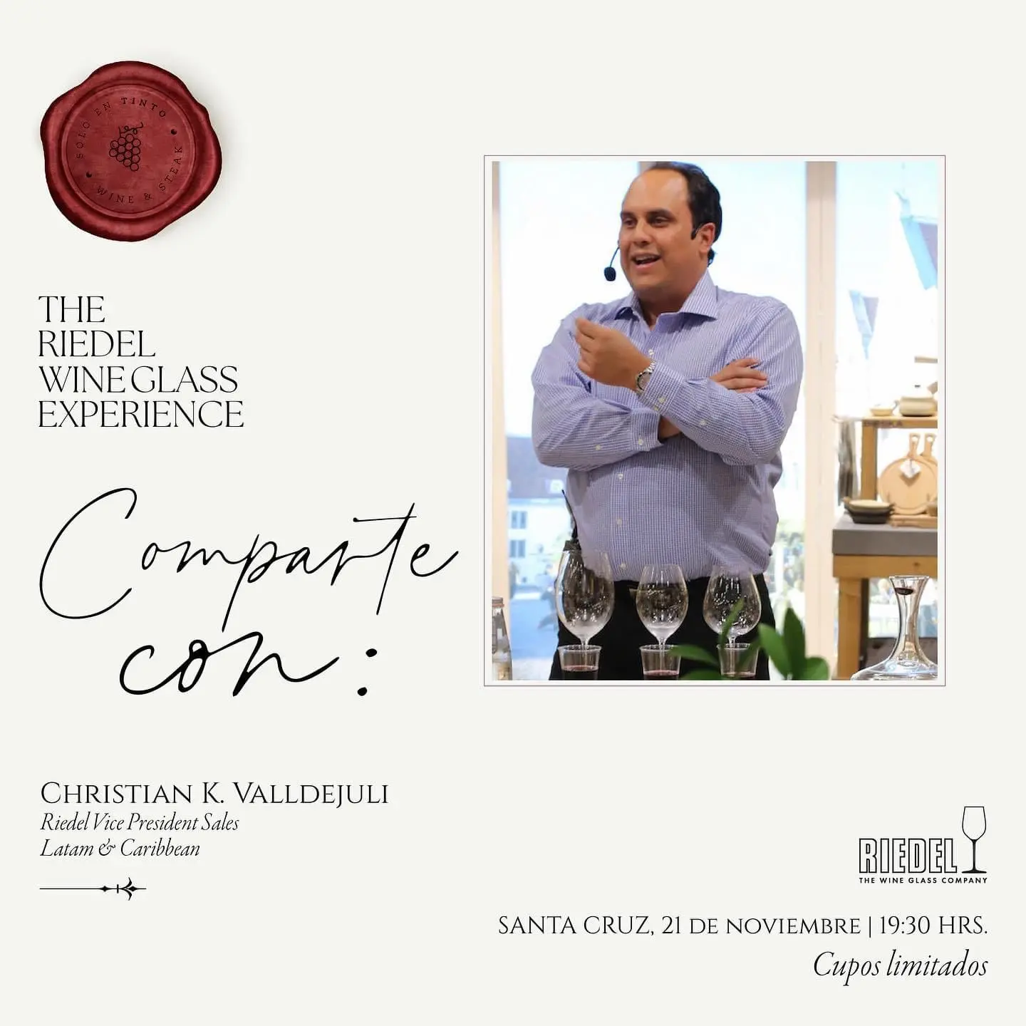 Un evento imperdible con las copas Riedel.