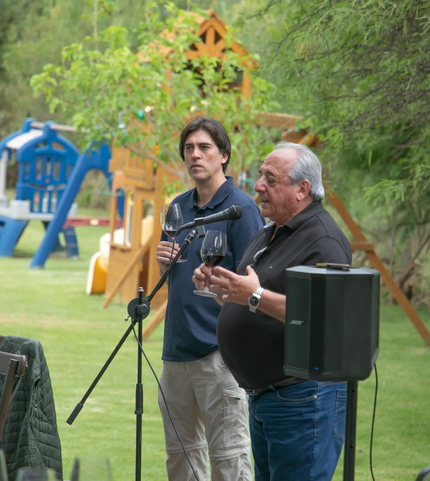 Walter Bressia junto a Mauricio Zamora CEO de Tinto Santa Cruz en casa Tinto Tarija.
