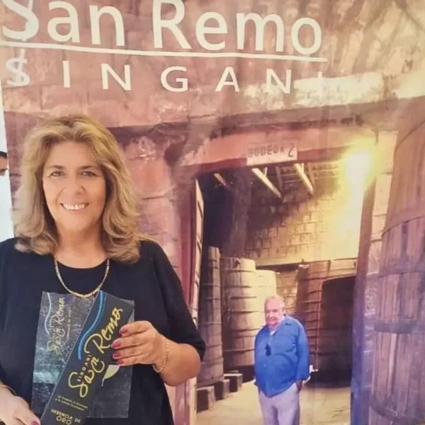 Fabiana Buitrago con San Remo y su padre don Jaime