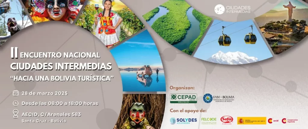 El afiche del evento que promovió el encuentro de turismo en Bolivia.